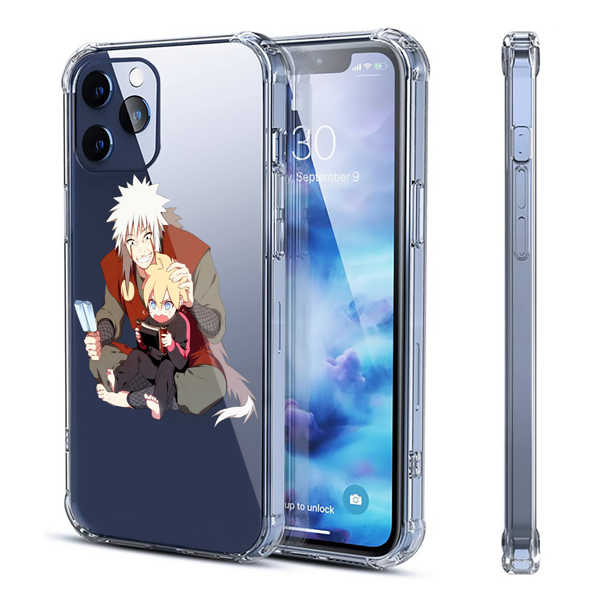 （画像用） NARUTO -ナルト- 自来也（じらいや） Jiraiya 【iPhone 12シリーズ対応】透明スマホケース（クリアソフトケース）